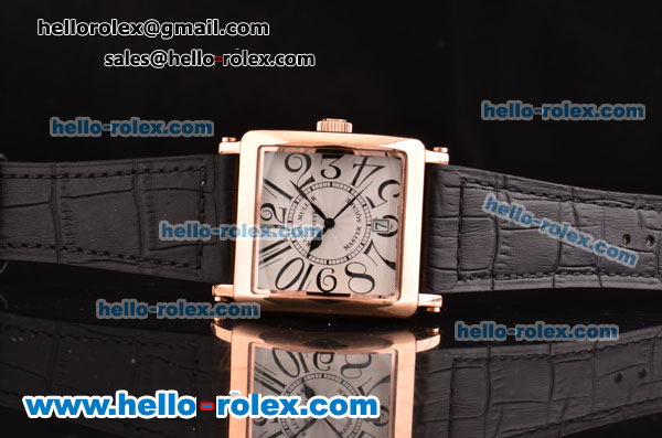 Franck Muller Master Square Swiss Quartz Rose Gold Case with Numeral Markers and White Dial - Click Image to Close